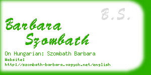 barbara szombath business card